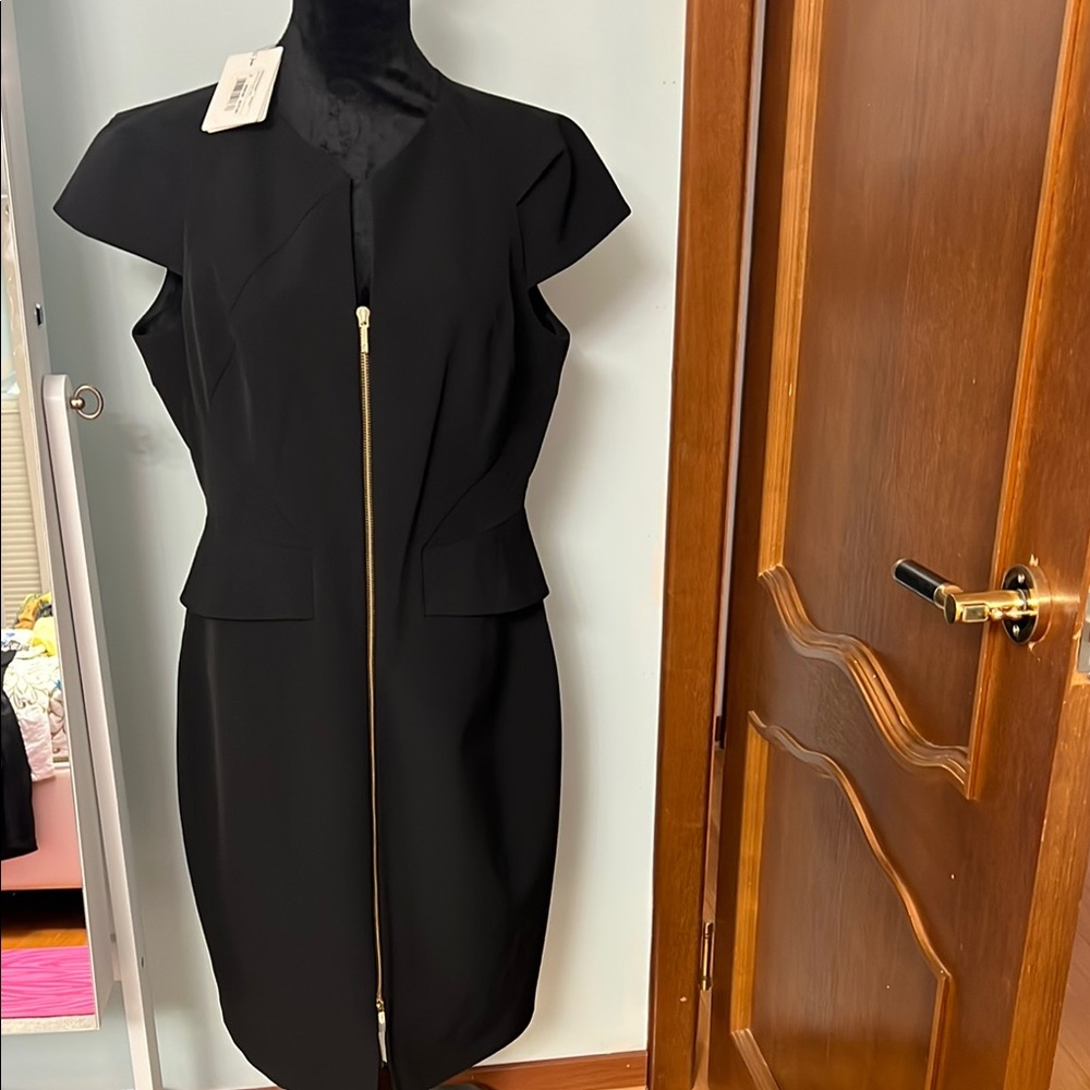 Elegant Black Zipper Dress TED BAKER